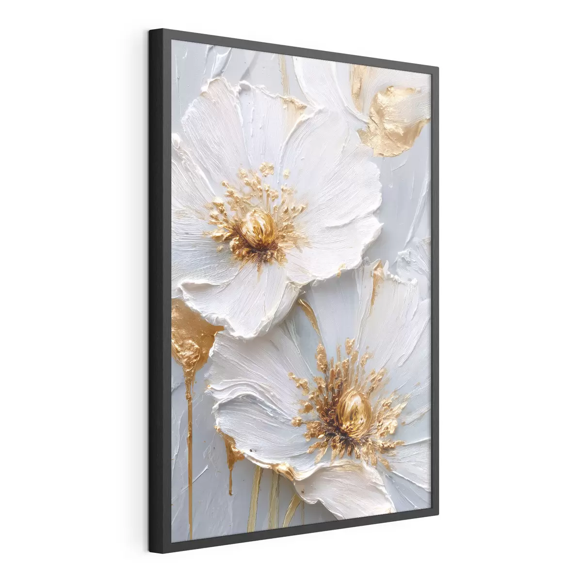 Poster Margaritas texturizadas: arte impasto con pinceladas expresivas f45241