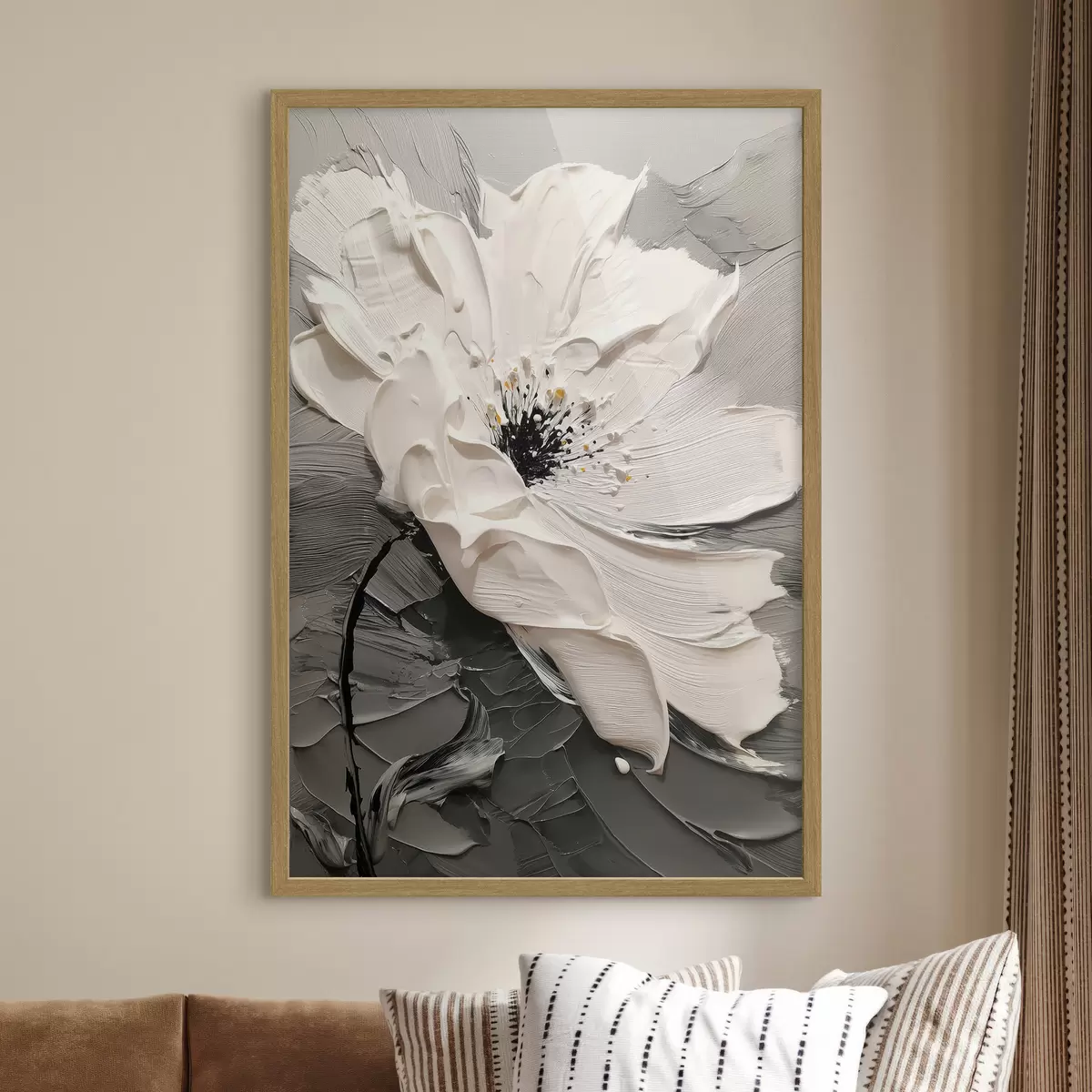 Poster Elegante floración: pintura moderna con textura en relieve f45246