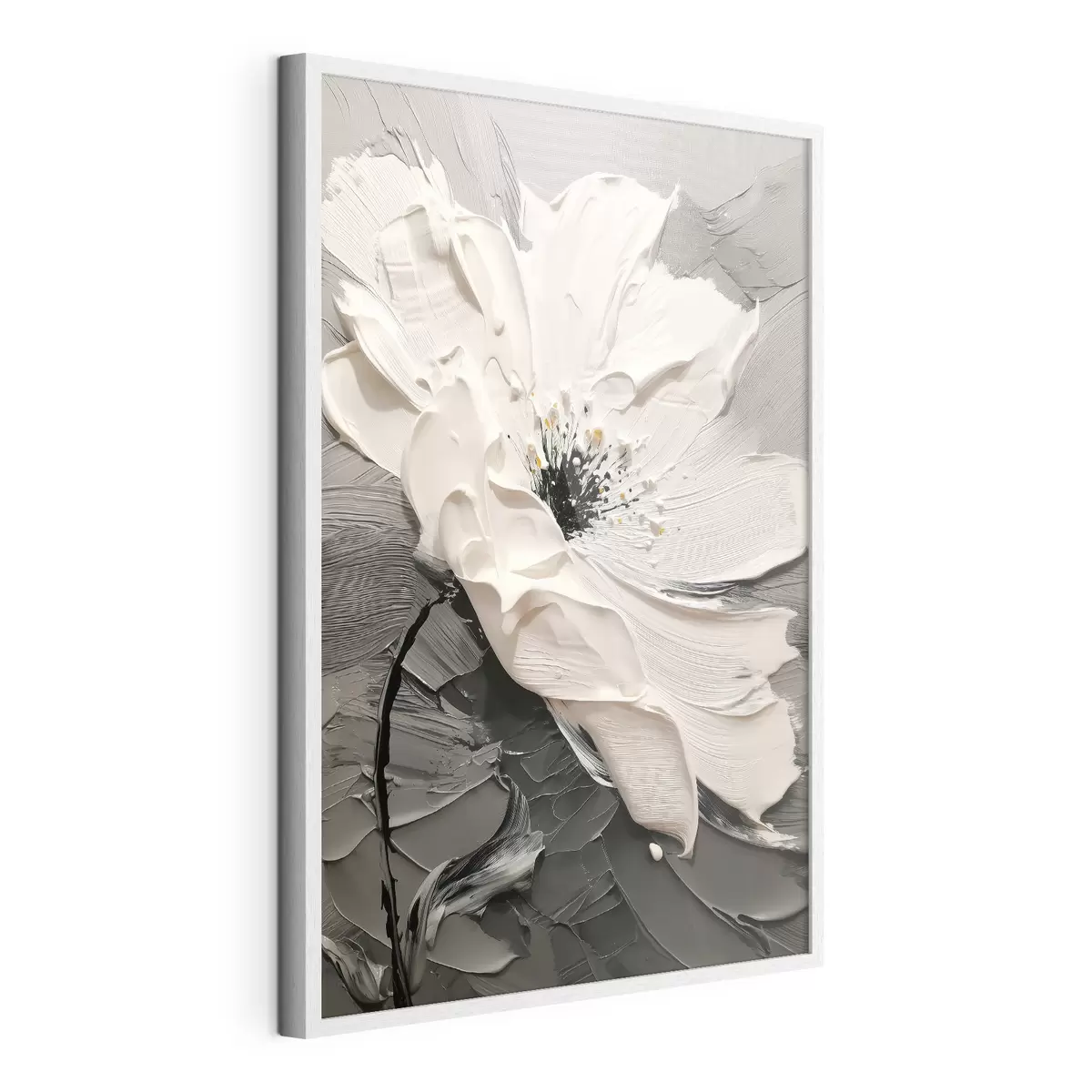 Poster Elegante floración: pintura moderna con textura en relieve f45246