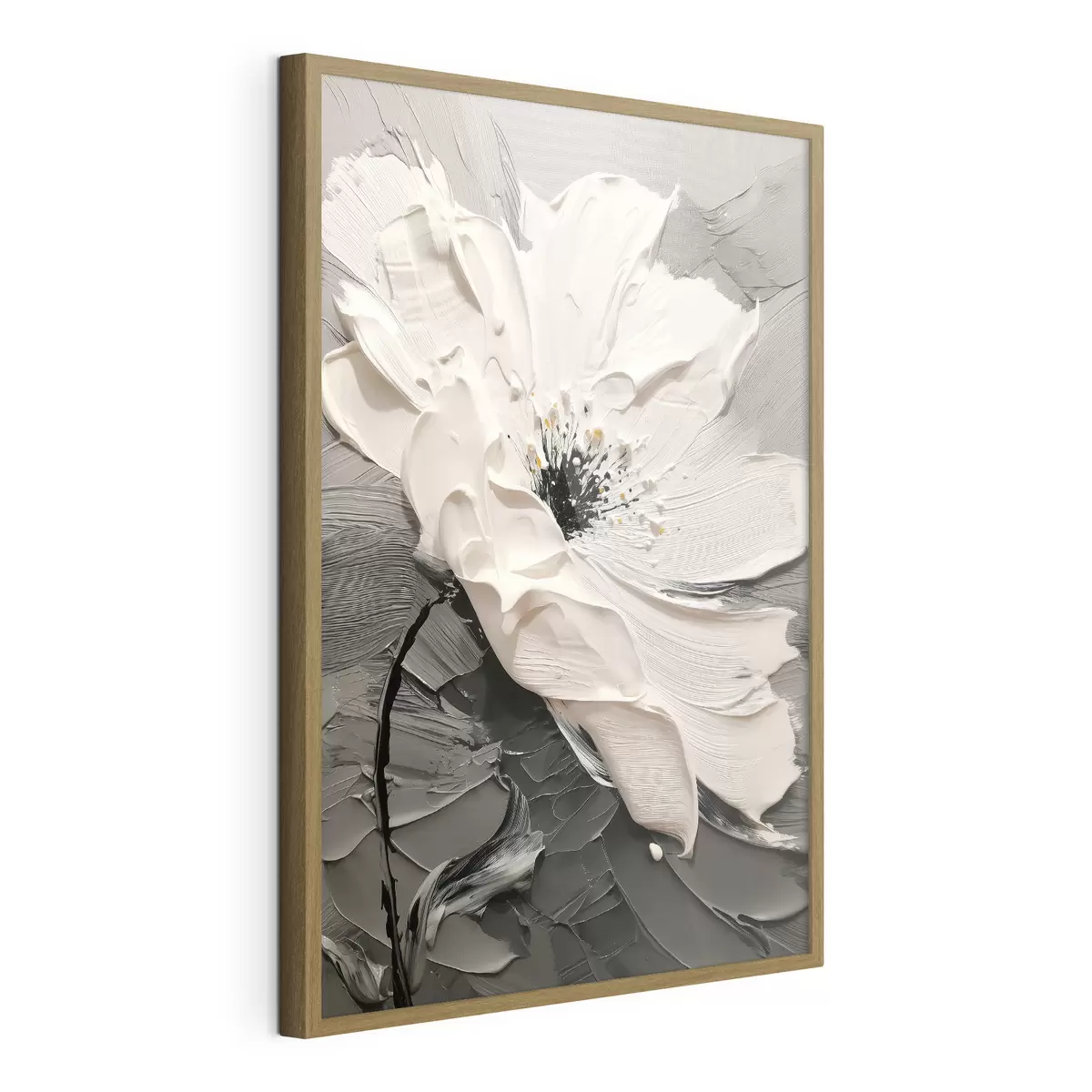 Poster Elegante floración: pintura moderna con textura en relieve f45246