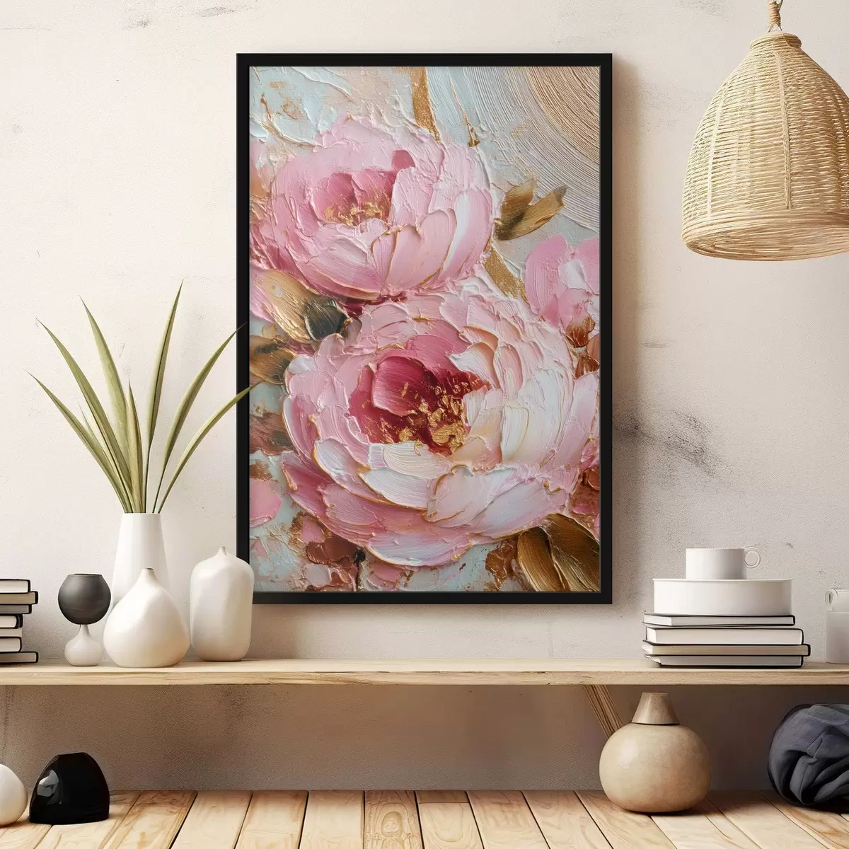 Poster Pétalos volumétricos: arte impasto con textura viva f45251