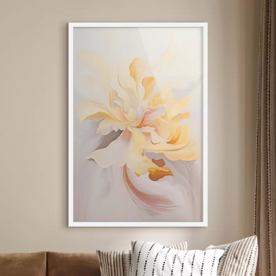 murales de pared Flor delicada: pintura abstracta en tonos pastel f45256