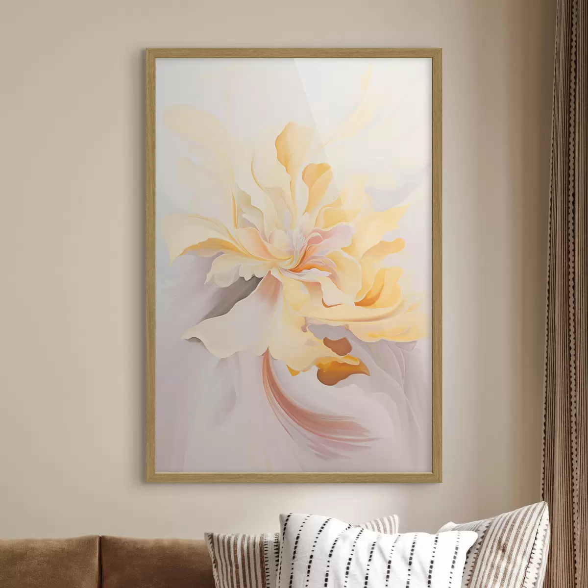 Poster Flor delicada: pintura abstracta en tonos pastel f45256