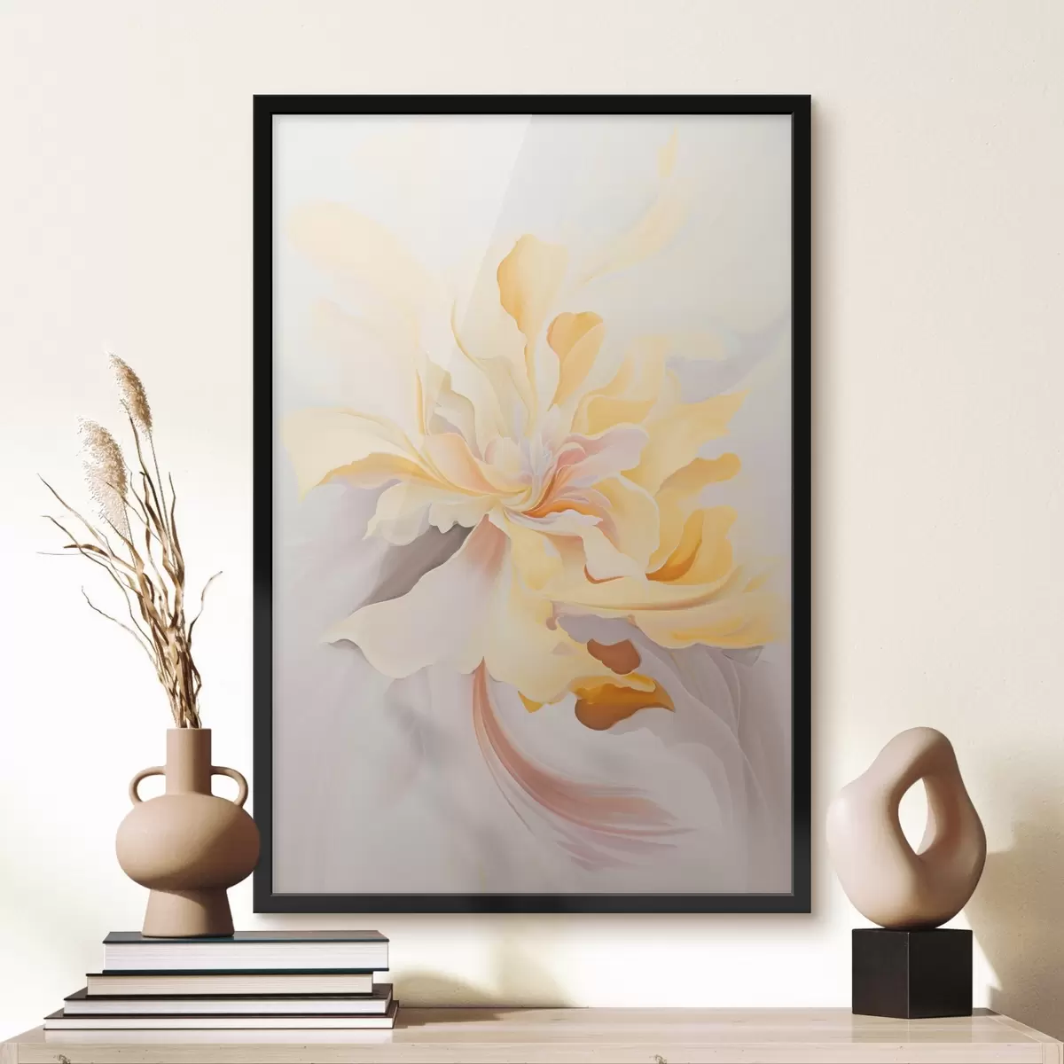 Poster Flor delicada: pintura abstracta en tonos pastel f45256