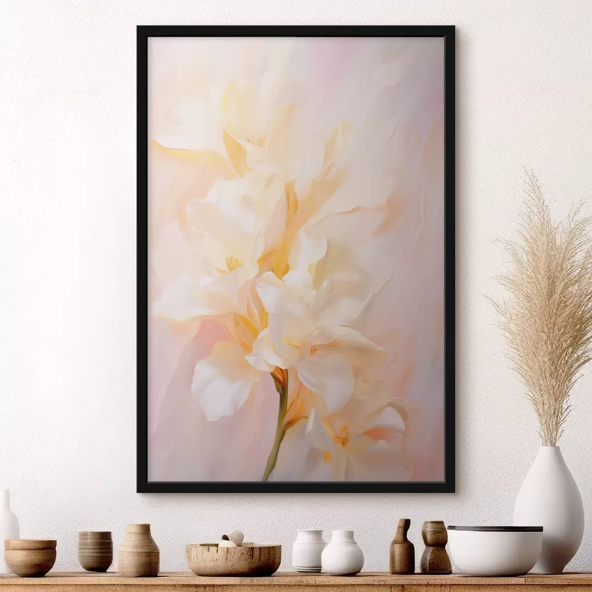 Poster Floración: boceto abstracto en tonos claros f45257