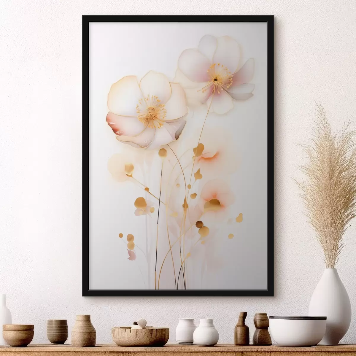 Poster Flores rosas en un estilo ligero f45259