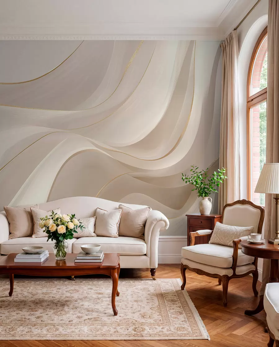 murales de pared Cintas crema en movimiento w09303