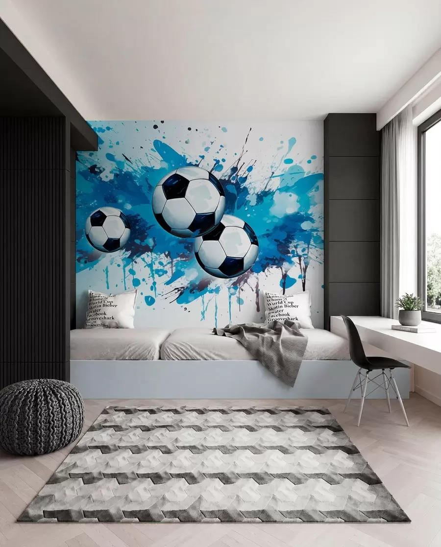 murales de pared Balones de fútbol w04373