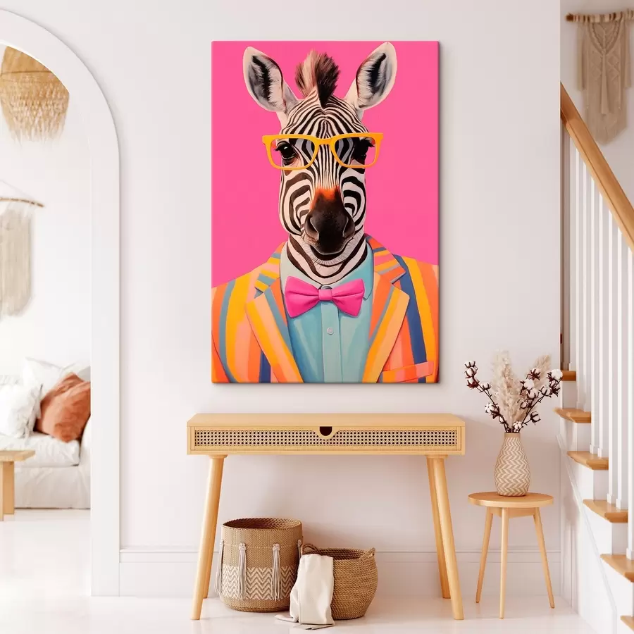 murales de pared Cebra con traje y gafas s45307