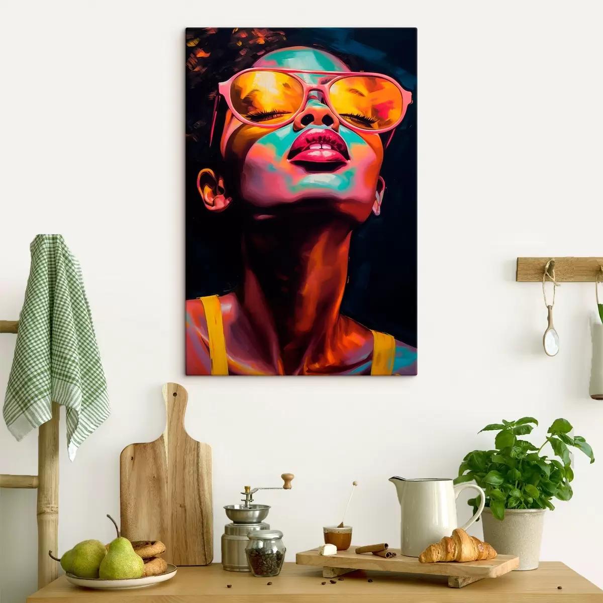 murales de pared Mujer con gafas amarillas s45311