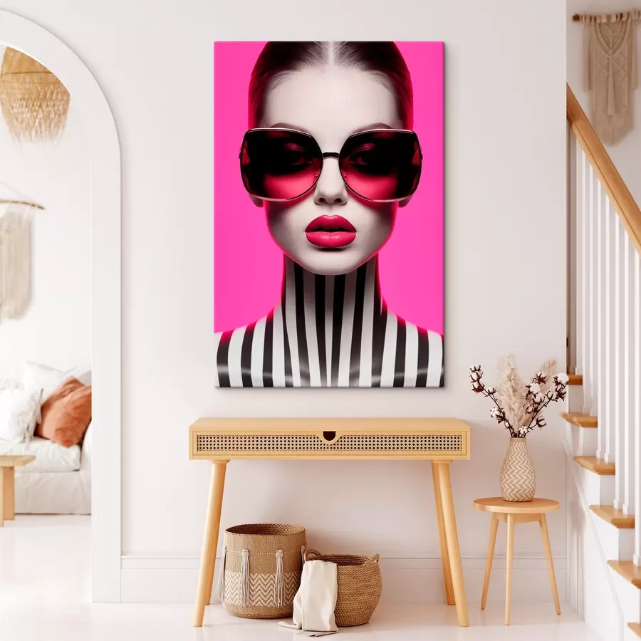 murales de pared Mujer con gafas grandes s45316