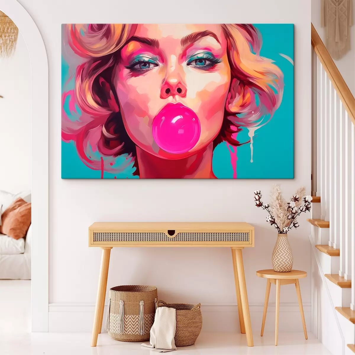 murales de pared Chica con chicle rosa s45321