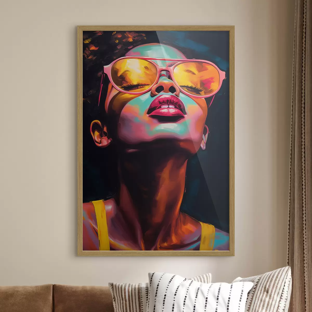 Poster Mujer con gafas amarillas f45311