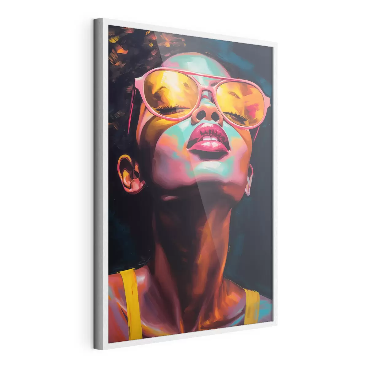 Poster Mujer con gafas amarillas f45311