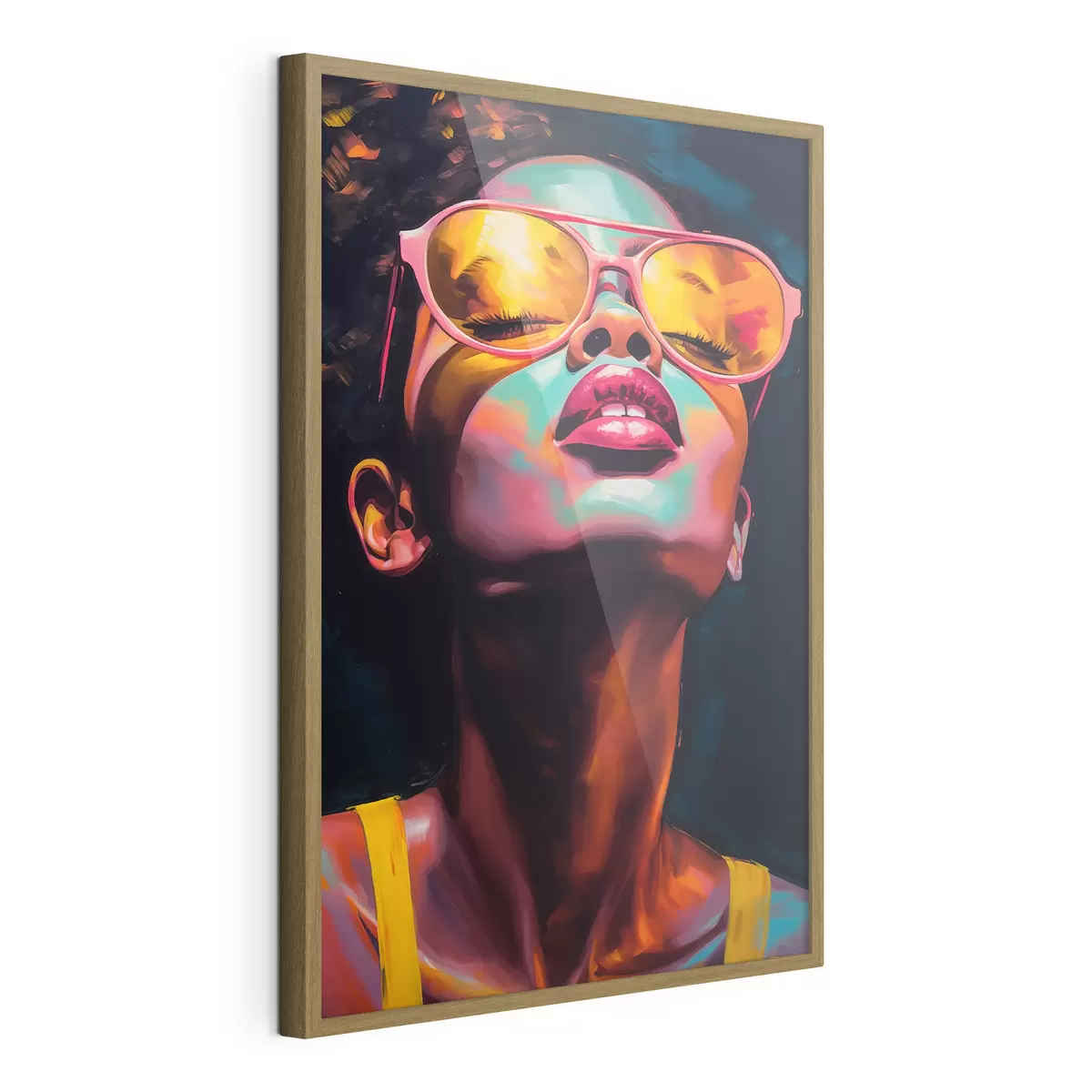 Poster Mujer con gafas amarillas f45311
