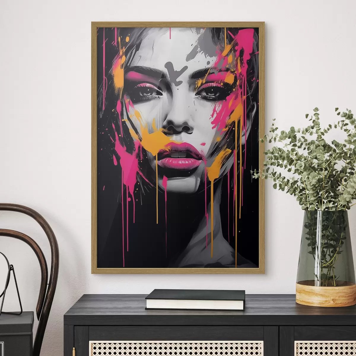 Poster Retrato femenino con pinturas f45318
