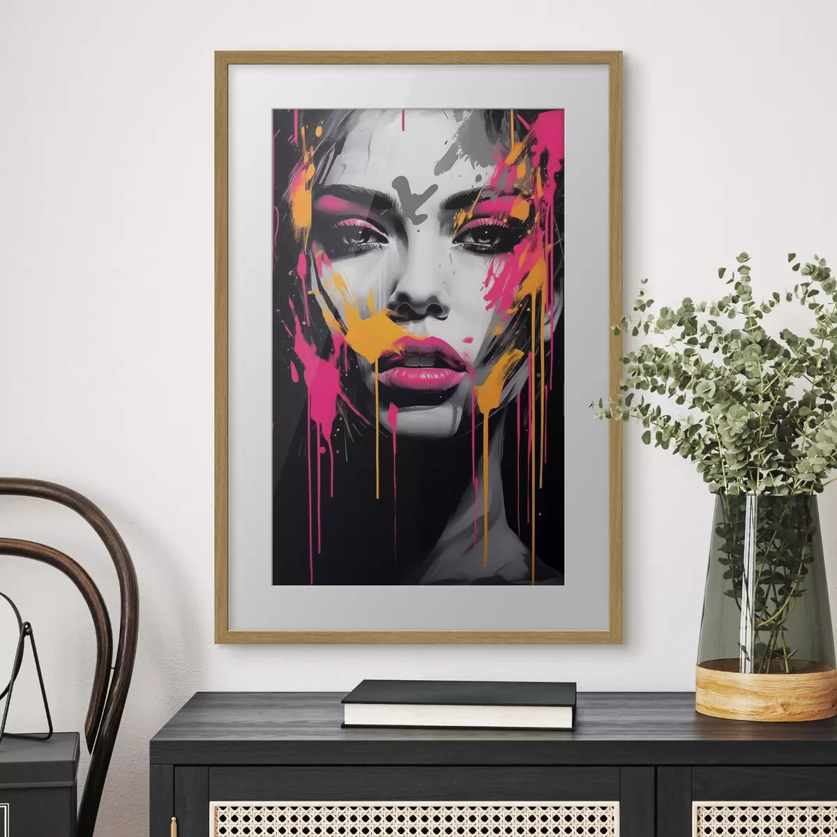 Poster Retrato femenino con pinturas f45318