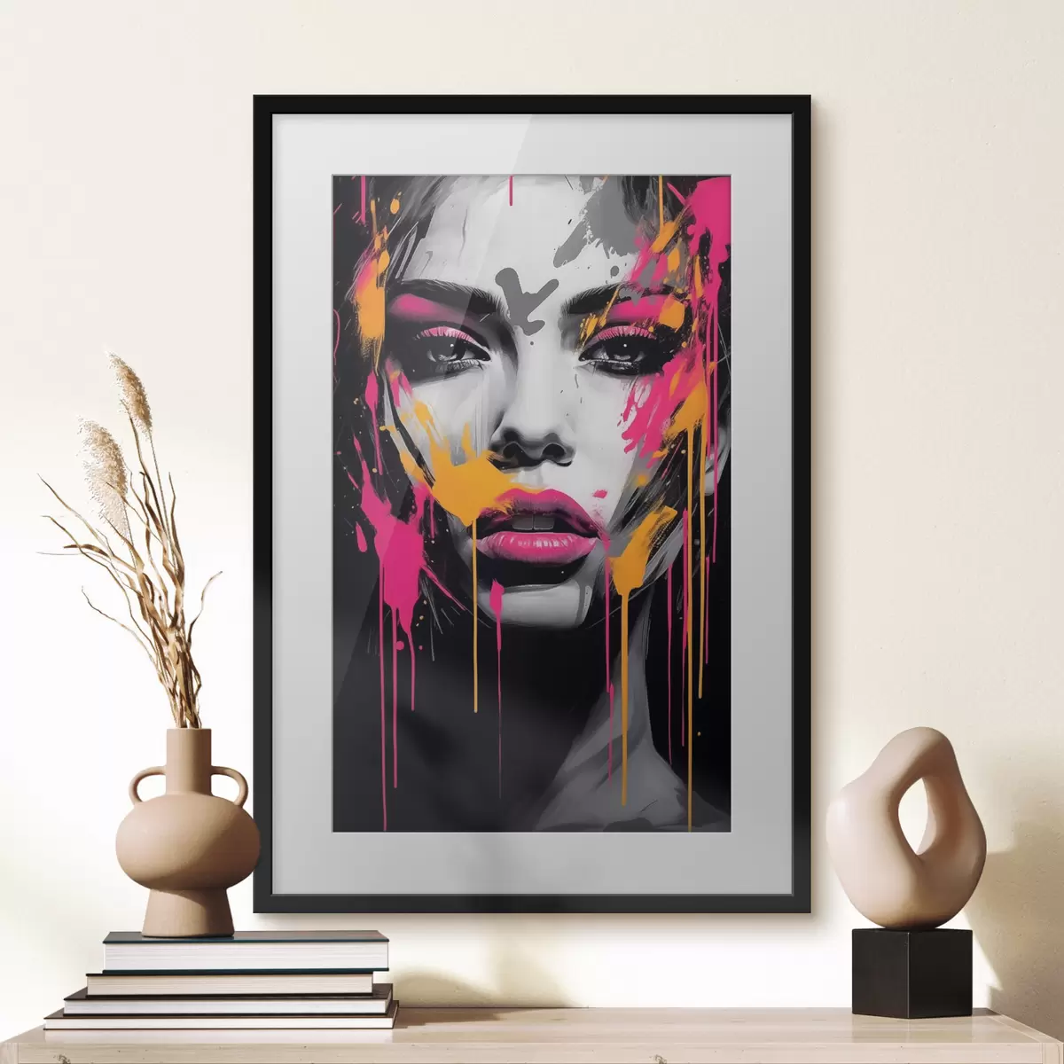 Poster Retrato femenino con pinturas f45318