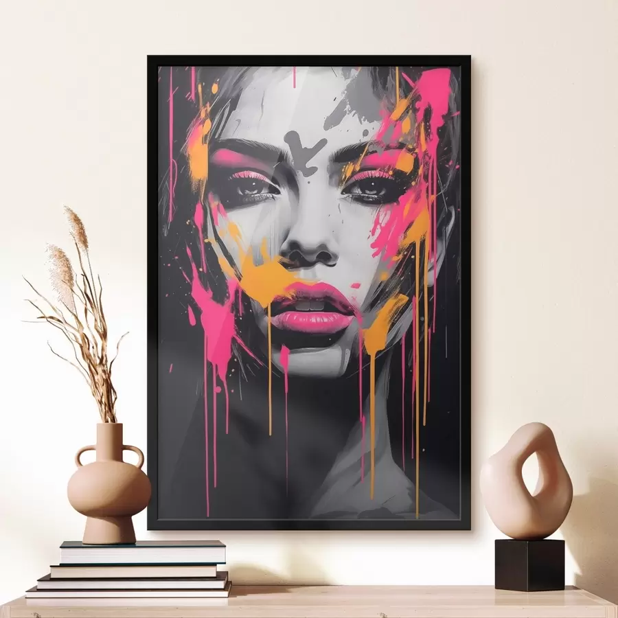 murales de pared Retrato femenino con pinturas f45318