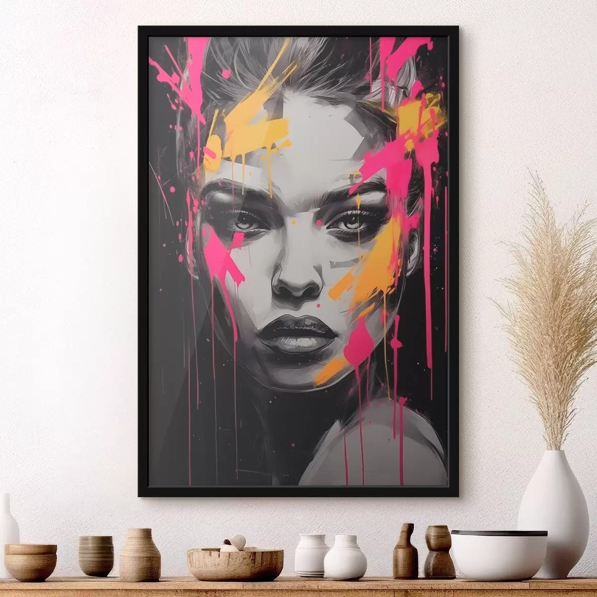 Poster Retrato femenino en blanco y negro f45319