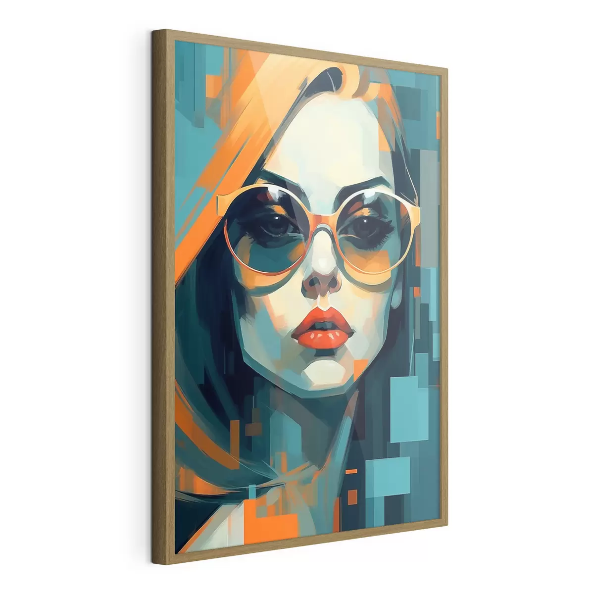 Poster Mujer con gafas de sol en estilo pop art digital f45327