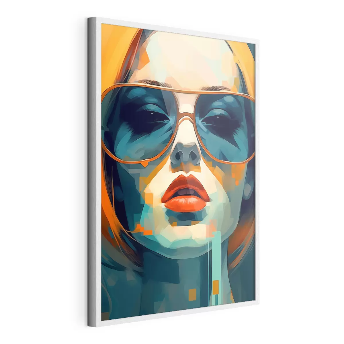 Poster Retrato femenino abstracto con gafas de sol f45328
