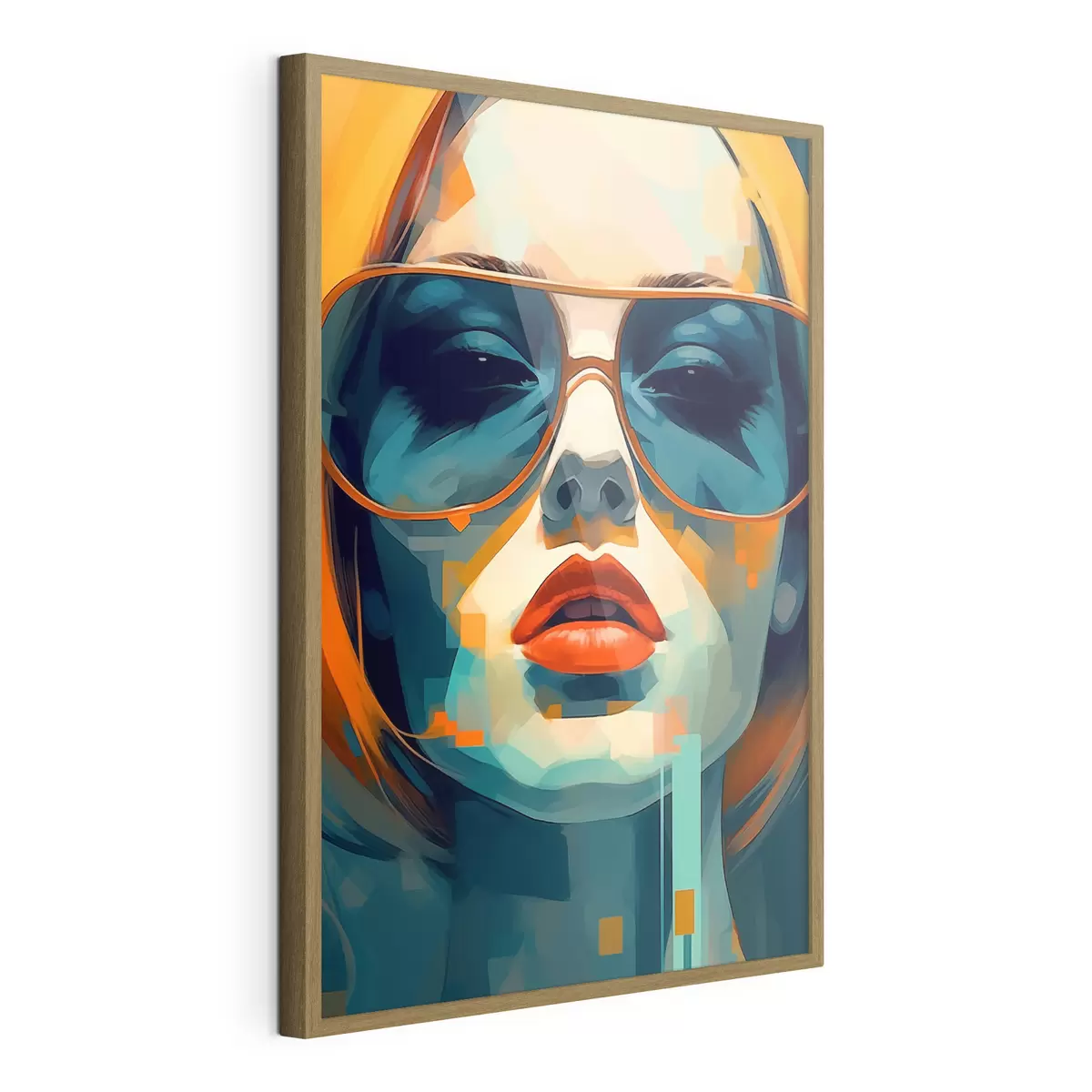 Poster Retrato femenino abstracto con gafas de sol f45328