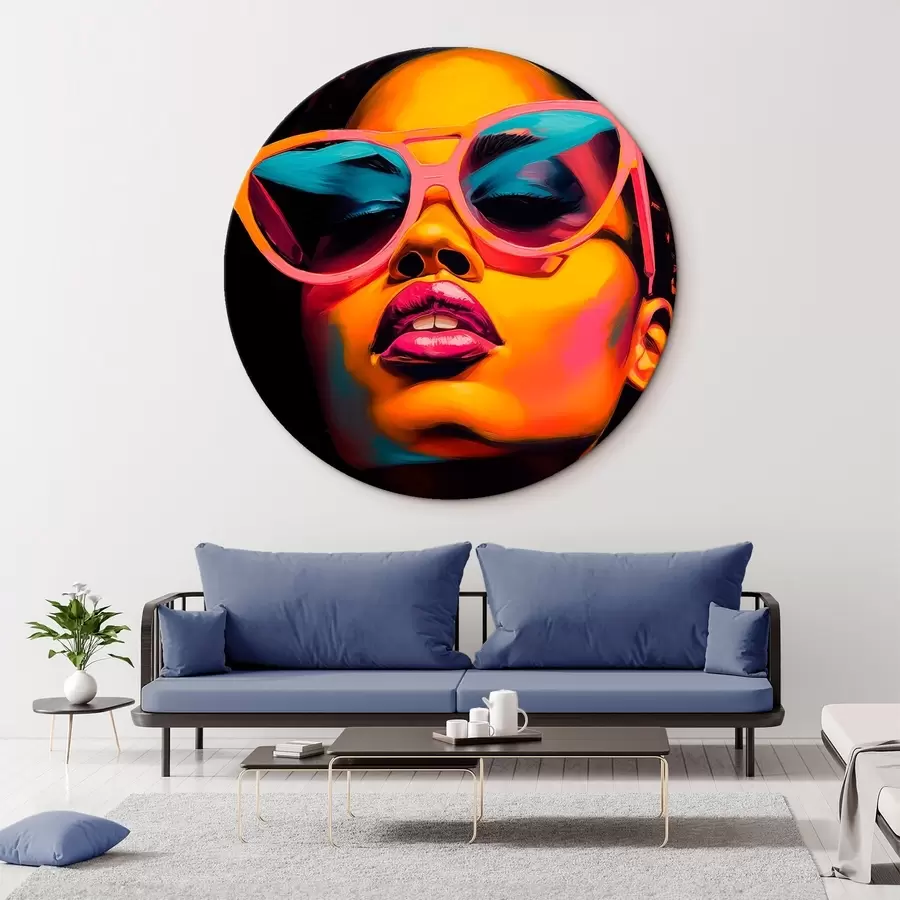 murales de pared Retrato de una mujer con gafas r45310