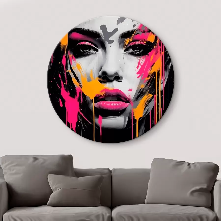 murales de pared Retrato femenino con pinturas r45318