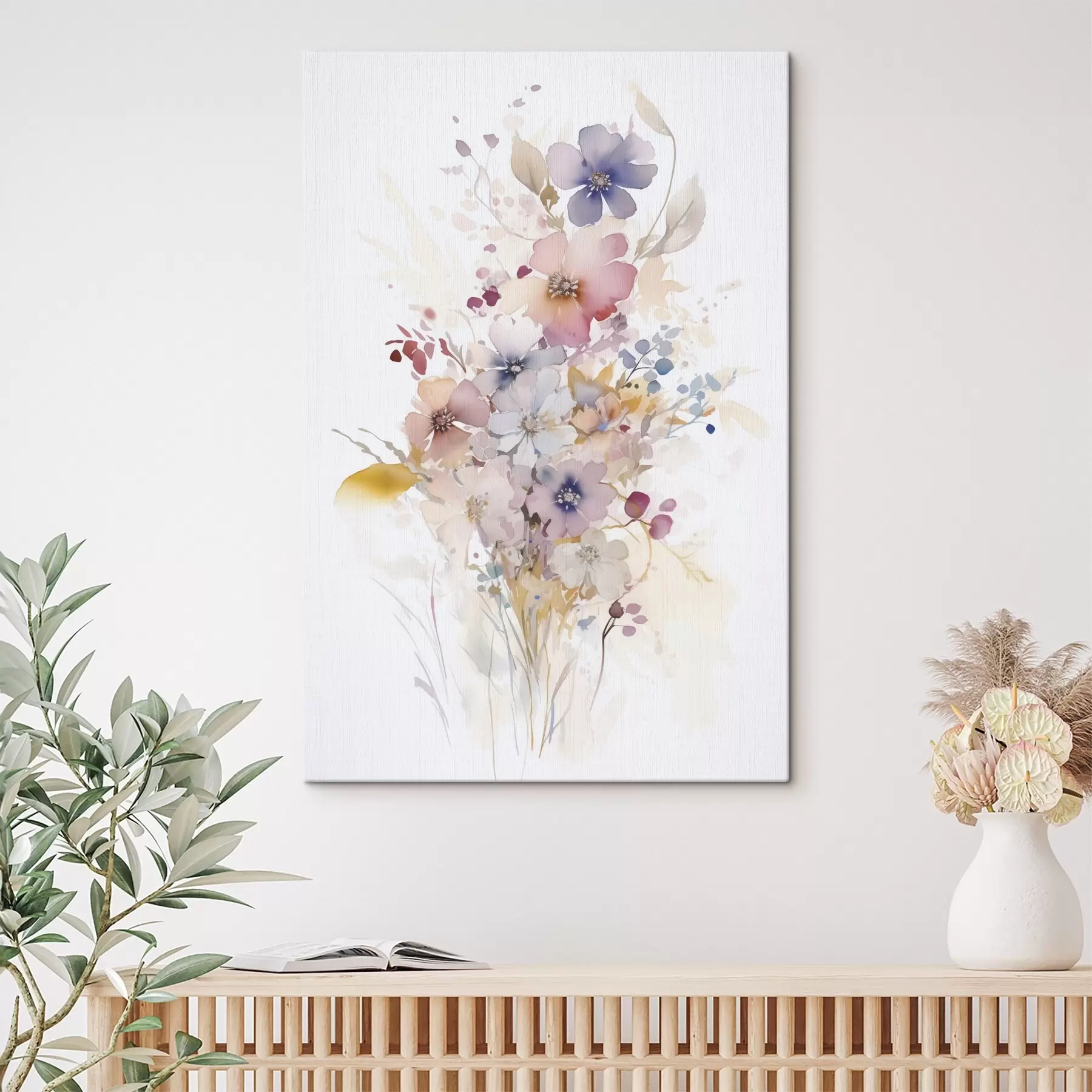 murales de pared Flores imitación acuarela s45353