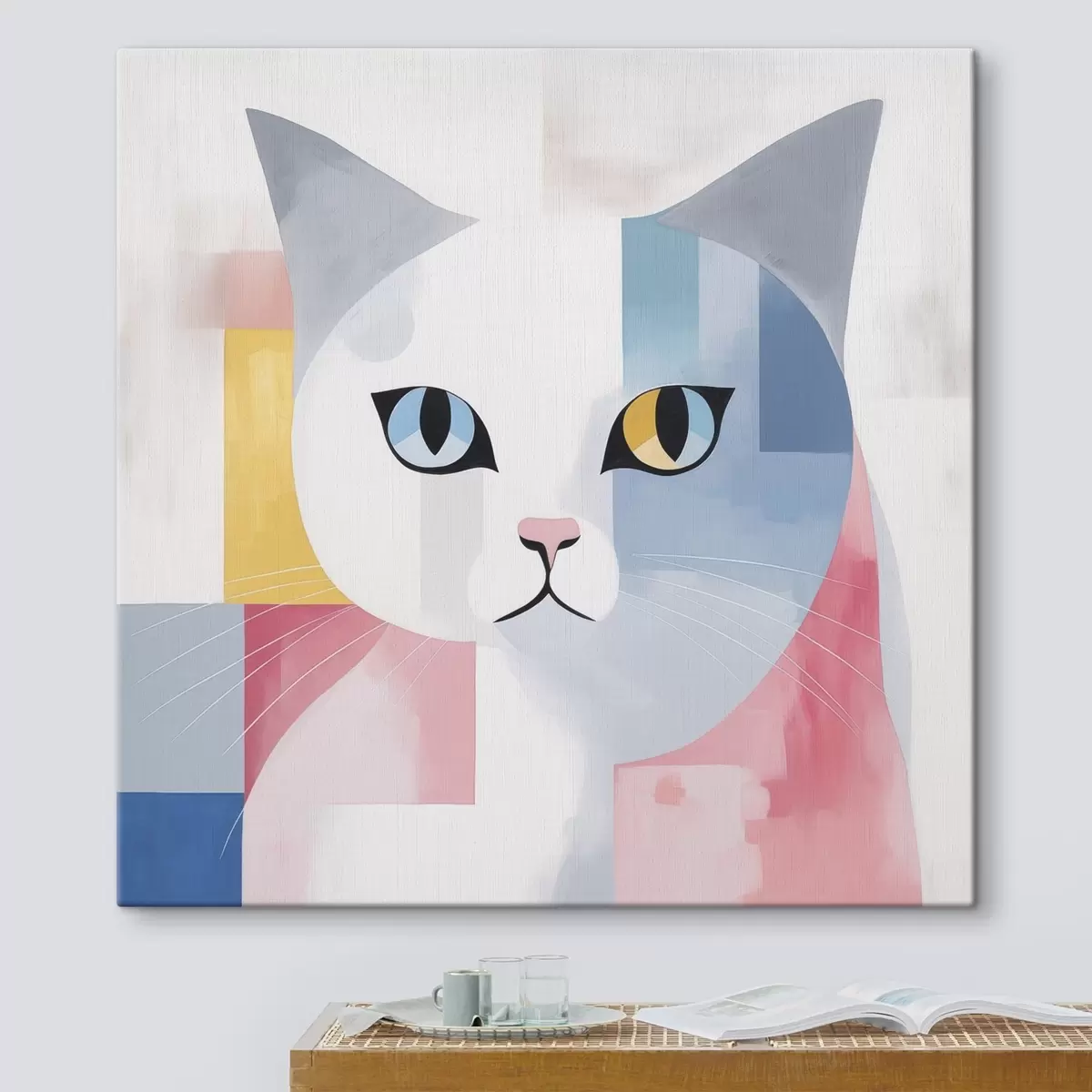 murales de pared Retrato abstracto de un gato s45358