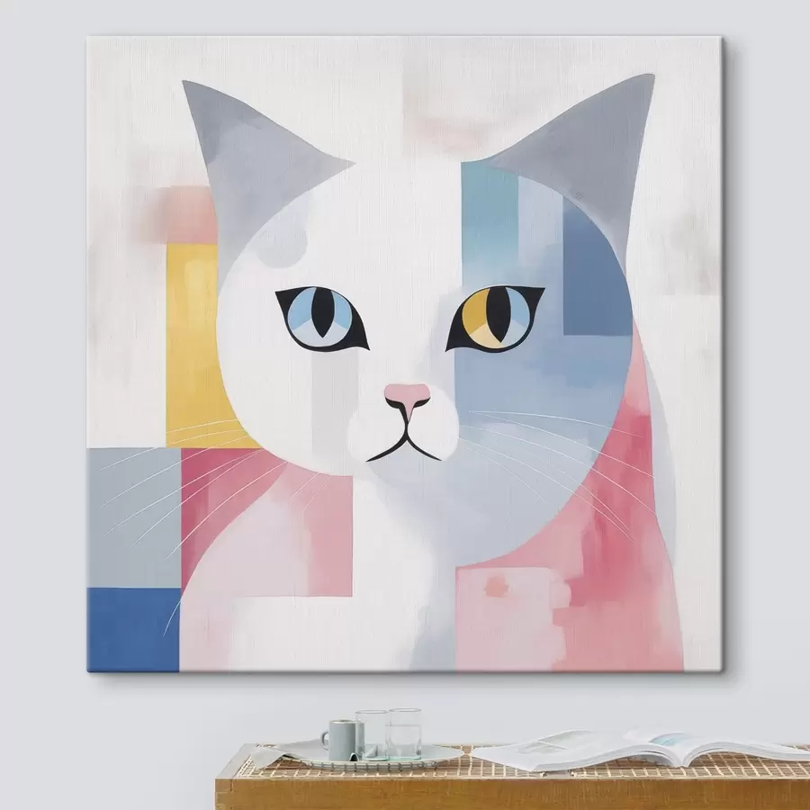 murales de pared Retrato abstracto de un gato s45358