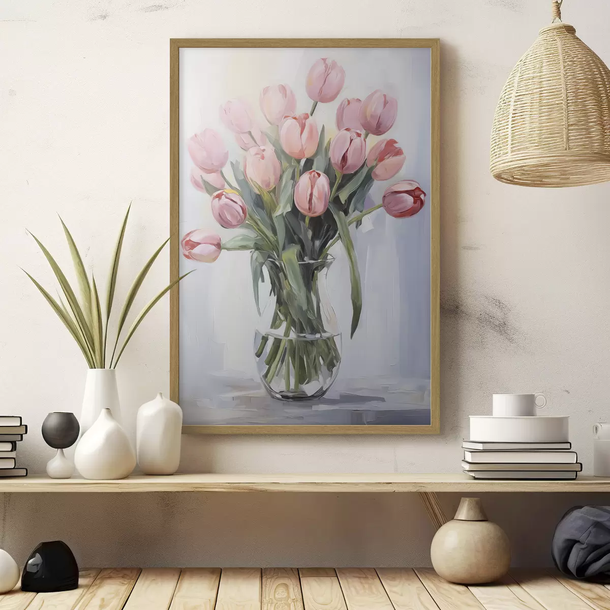 Poster Tulipanes en un jarrón f45355