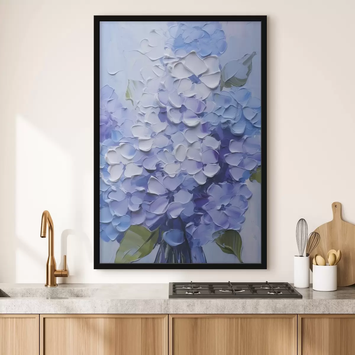 Poster Ramo de hortensias imitación pintura f45356