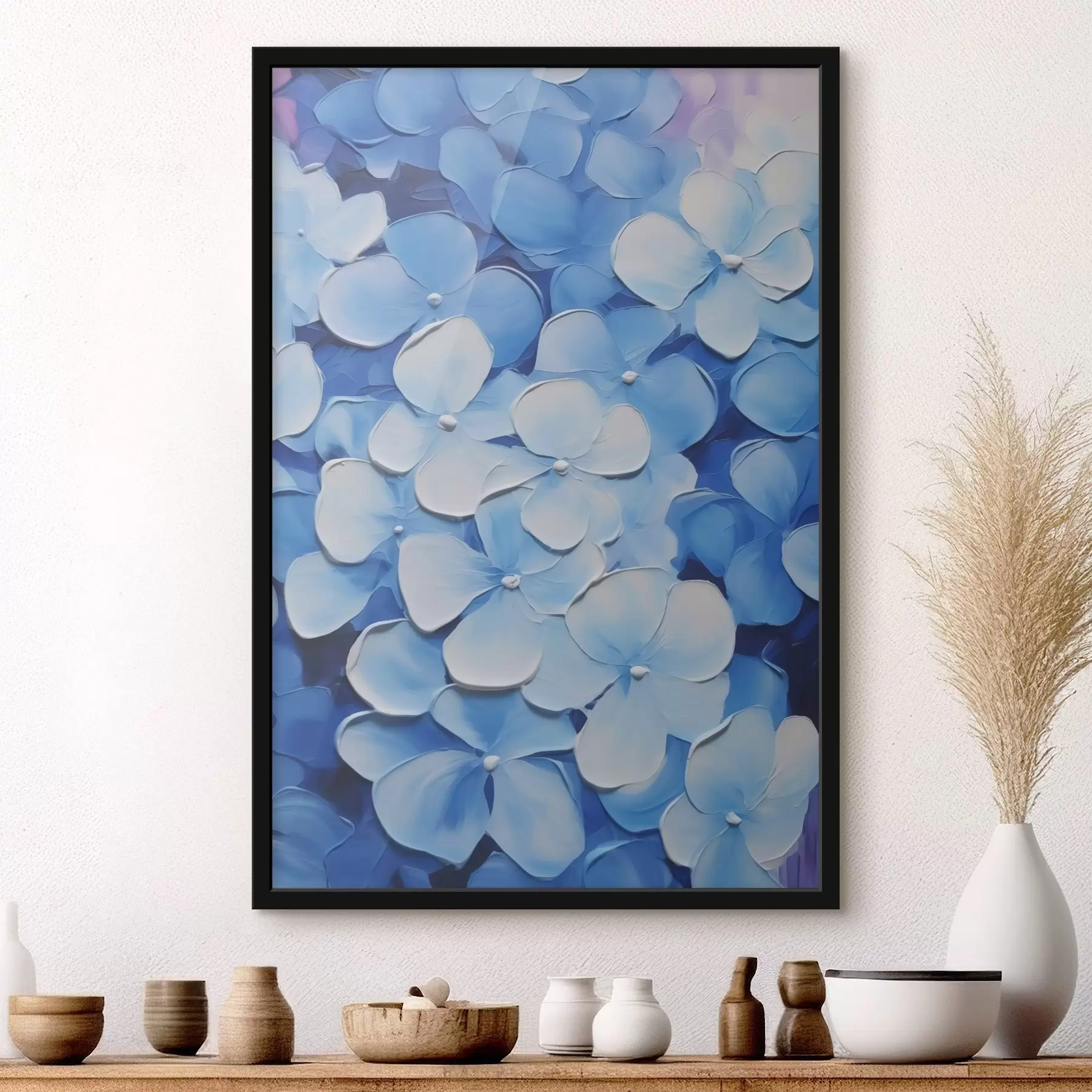 murales de pared Pintura imitación hortensia f45357