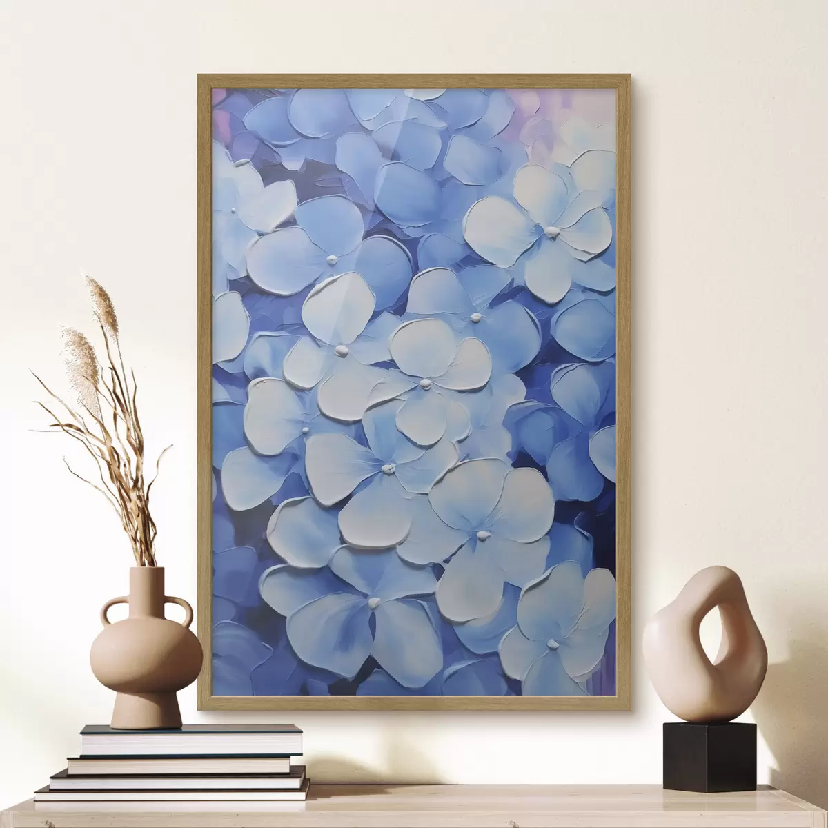 Poster Pintura imitación hortensia f45357