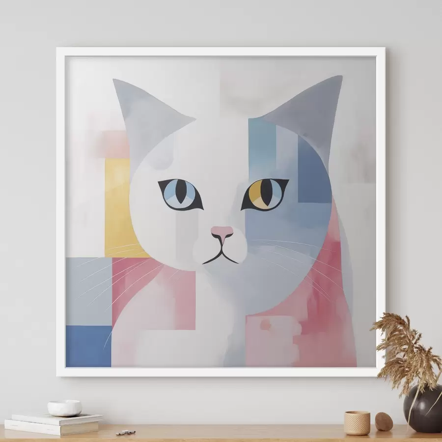 murales de pared Retrato abstracto de un gato f45358