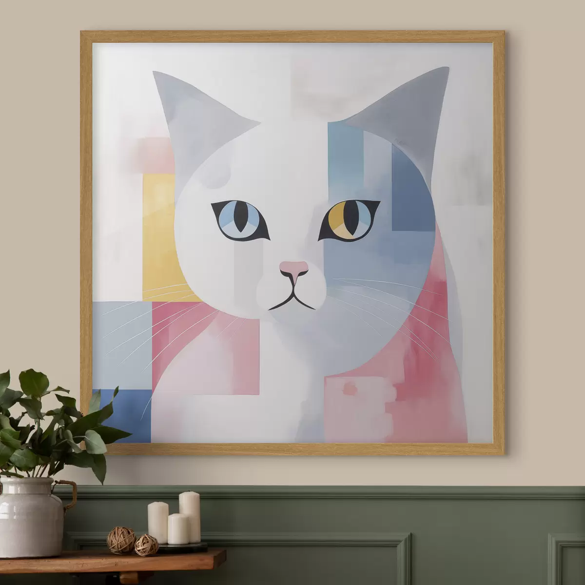 Poster Retrato abstracto de un gato f45358