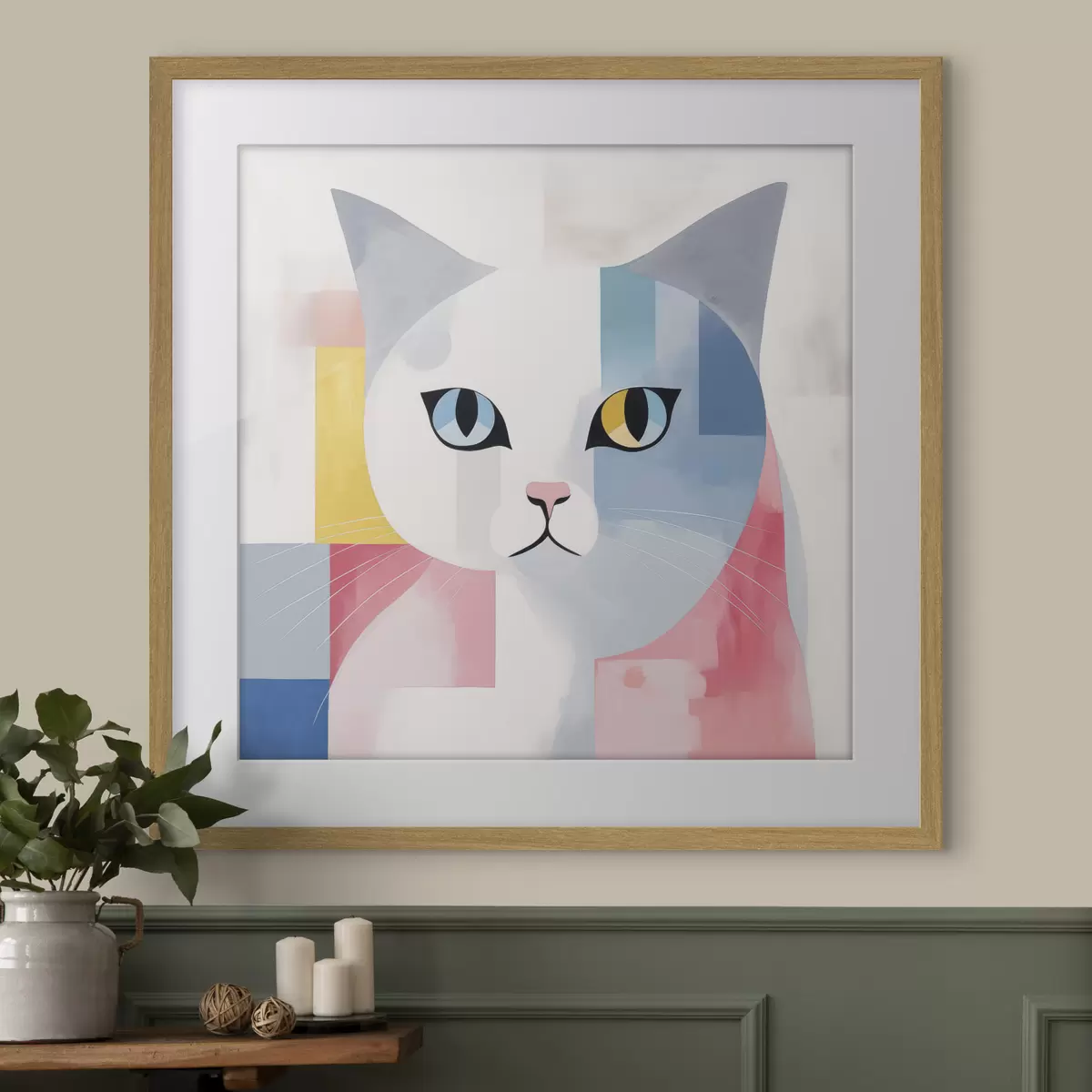 Poster Retrato abstracto de un gato f45358