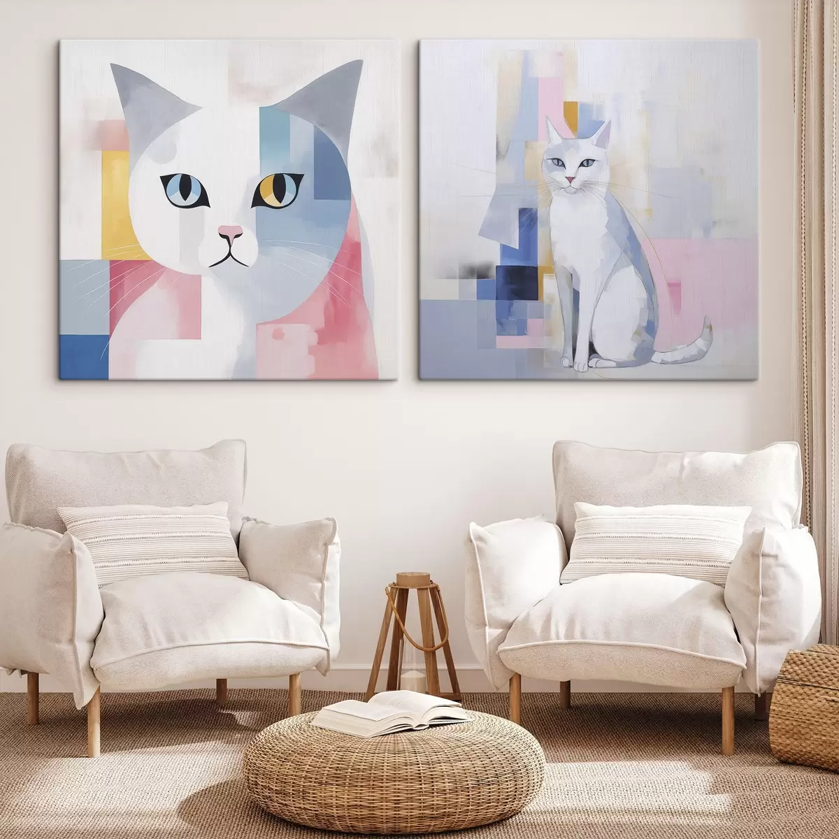 murales de pared gato abstracto m00592