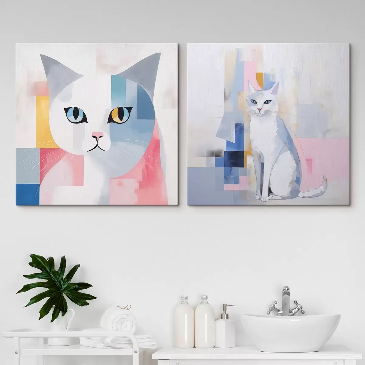 murales de pared gato abstracto m00592