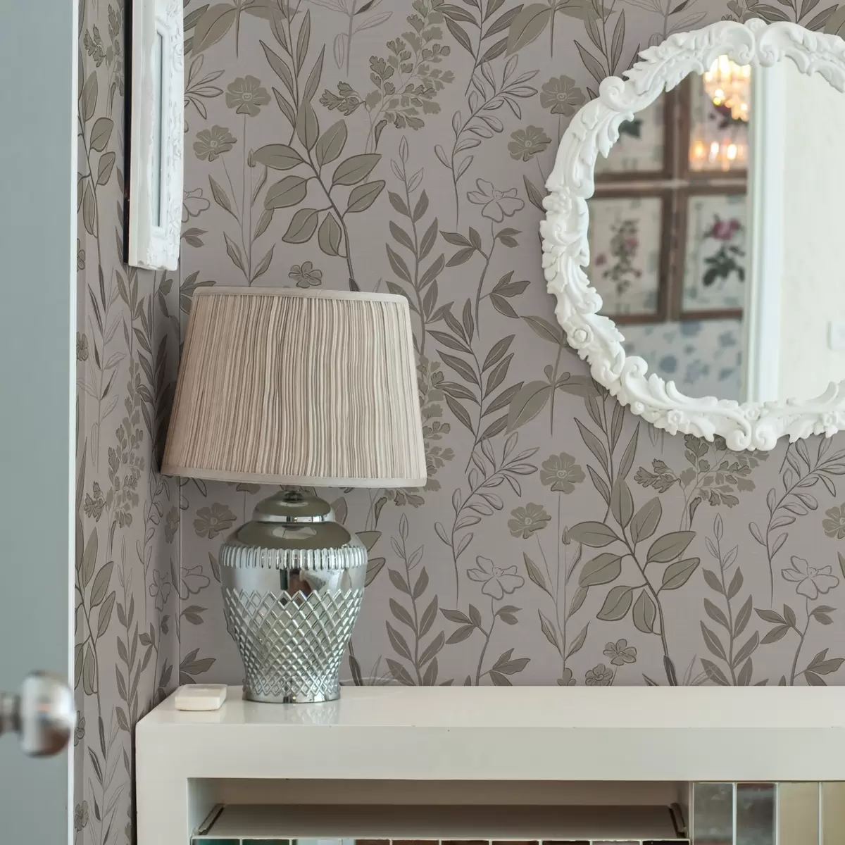 Papel pintado Flores silvestres esbozadas en tonos naturales a00432