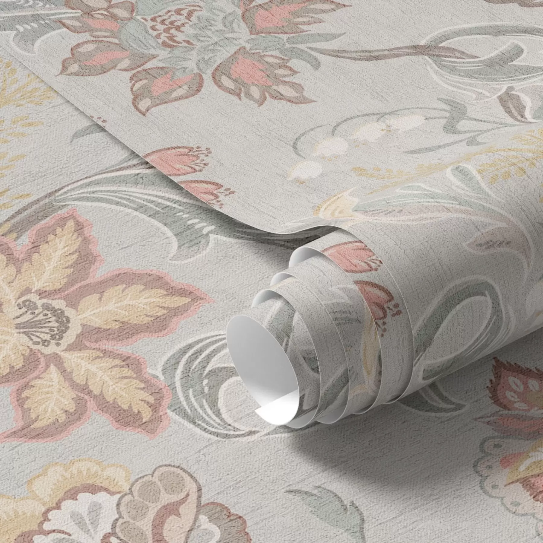 murales de pared Flores pastel vintage sobre fondo gris a00459