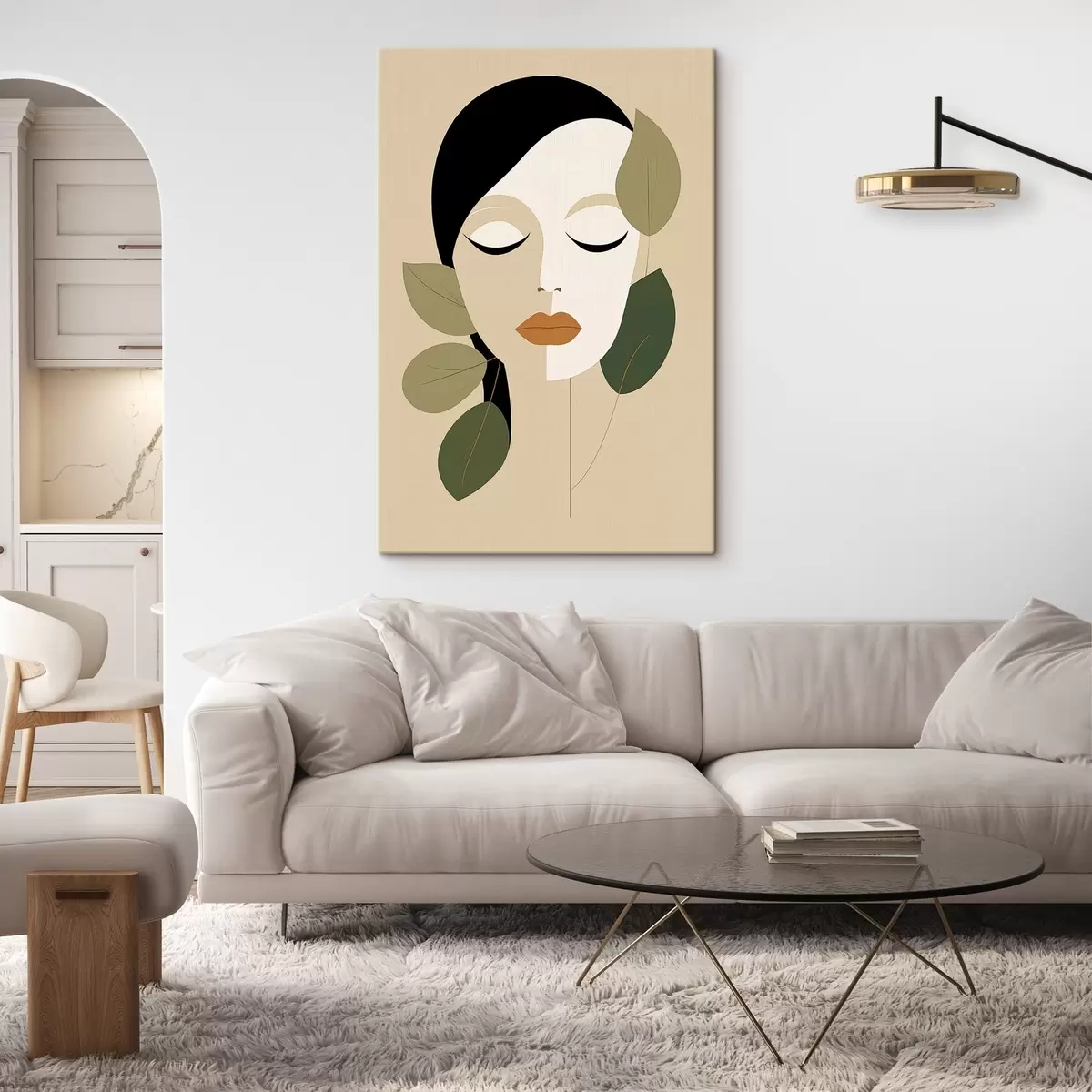 murales de pared Niña con hojas s45389