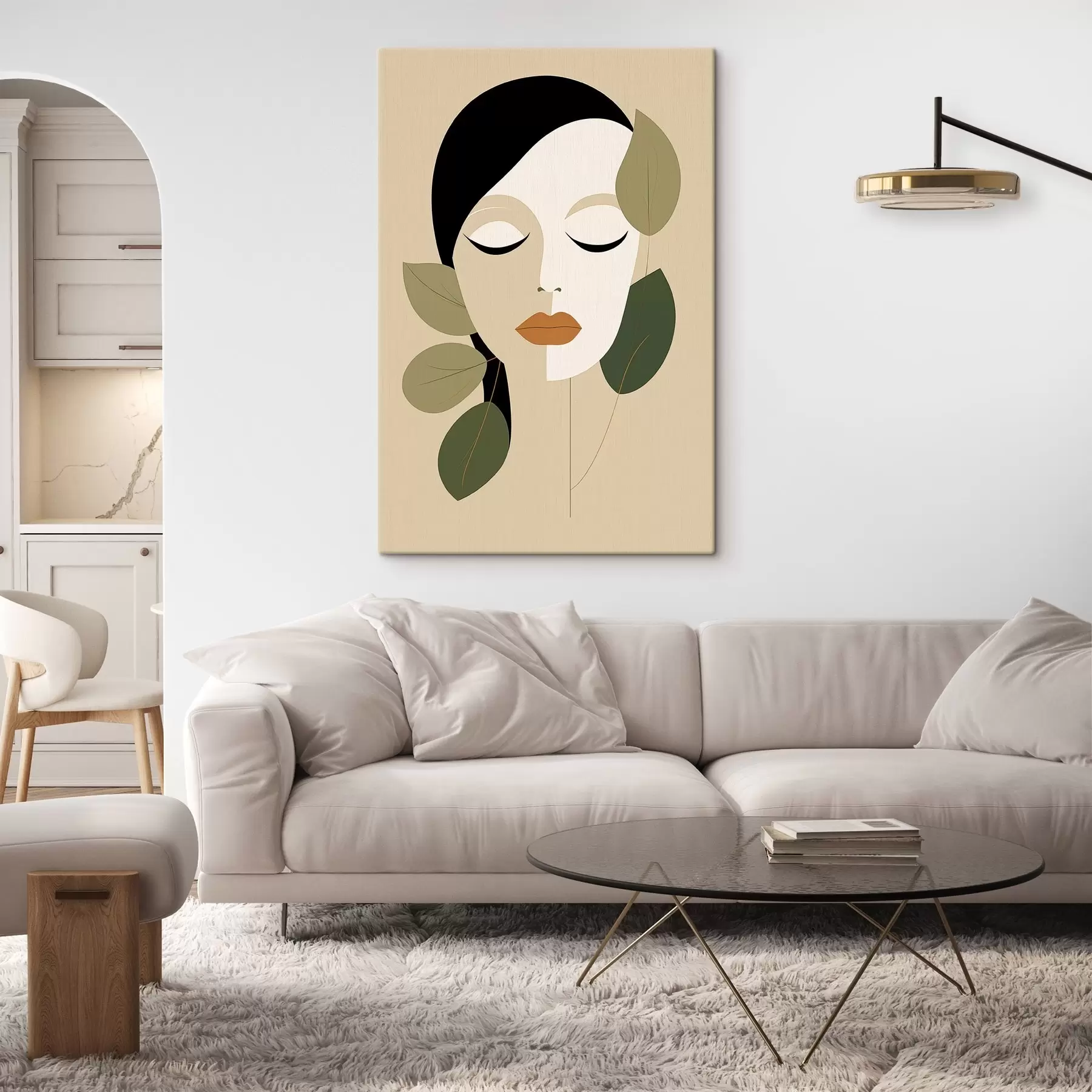 murales de pared Niña con hojas s45389