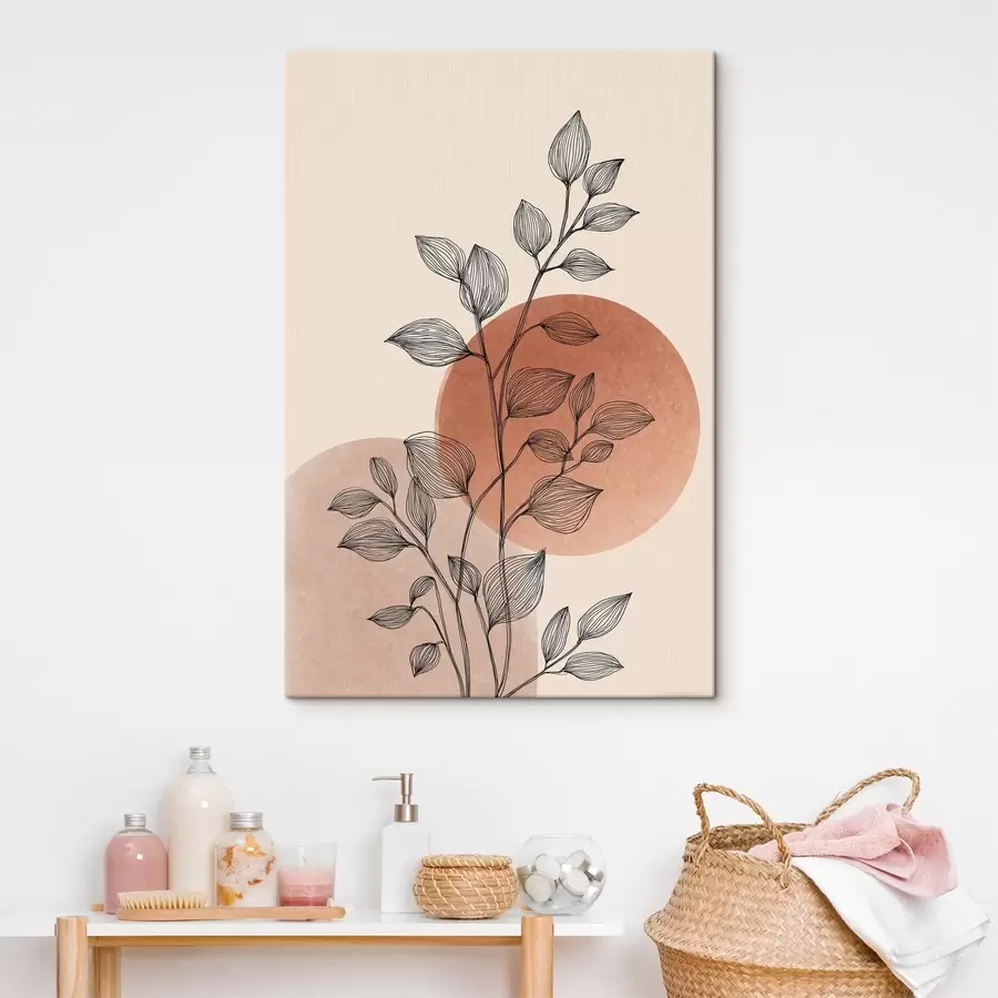 murales de pared Atardecer y hojas s45391