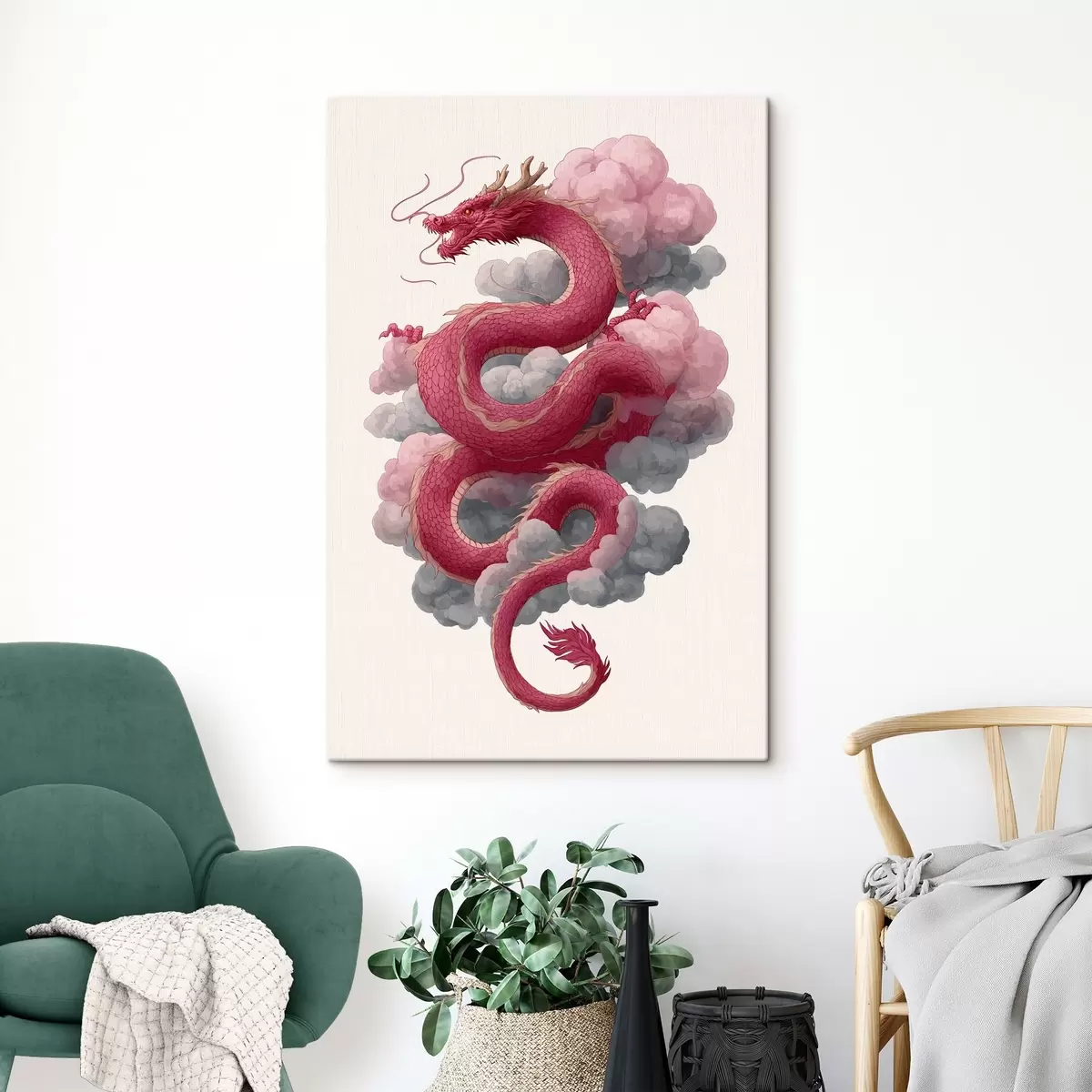 murales de pared Dragón al estilo chino s45412