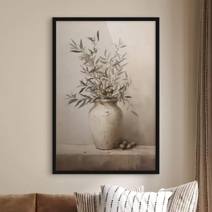 murales de pared Motivos de hojas en un jarrón f45382