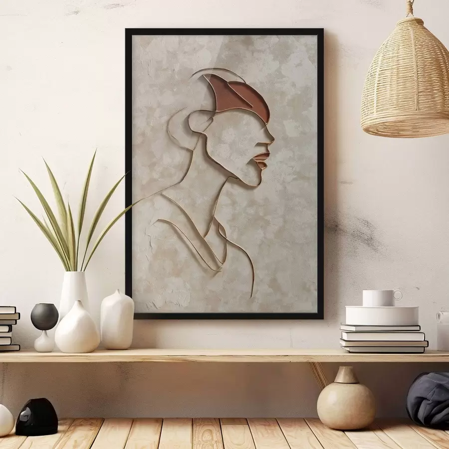 murales de pared Rostro femenino abstracto f45395