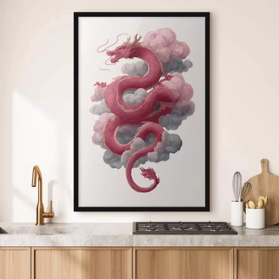 murales de pared Dragón al estilo chino f45412